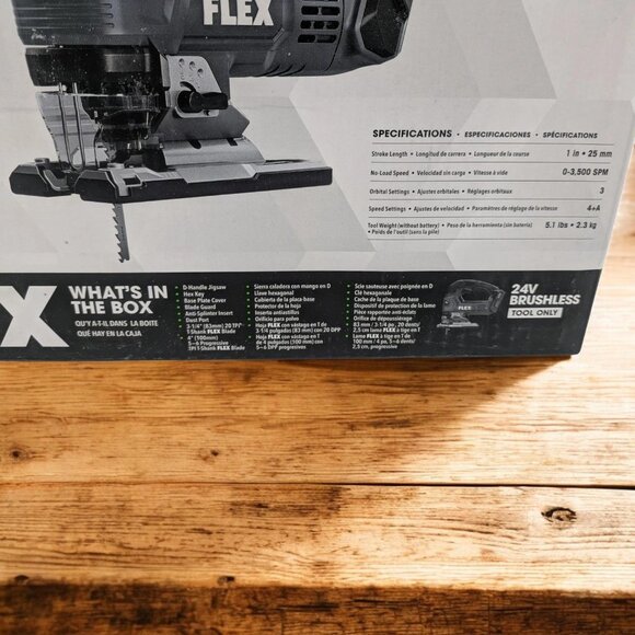 NEW FLEX 24-volt Brushless Variable Speed Keyless Cordless Jigsaw Bare Tool - Picture 3 of 11